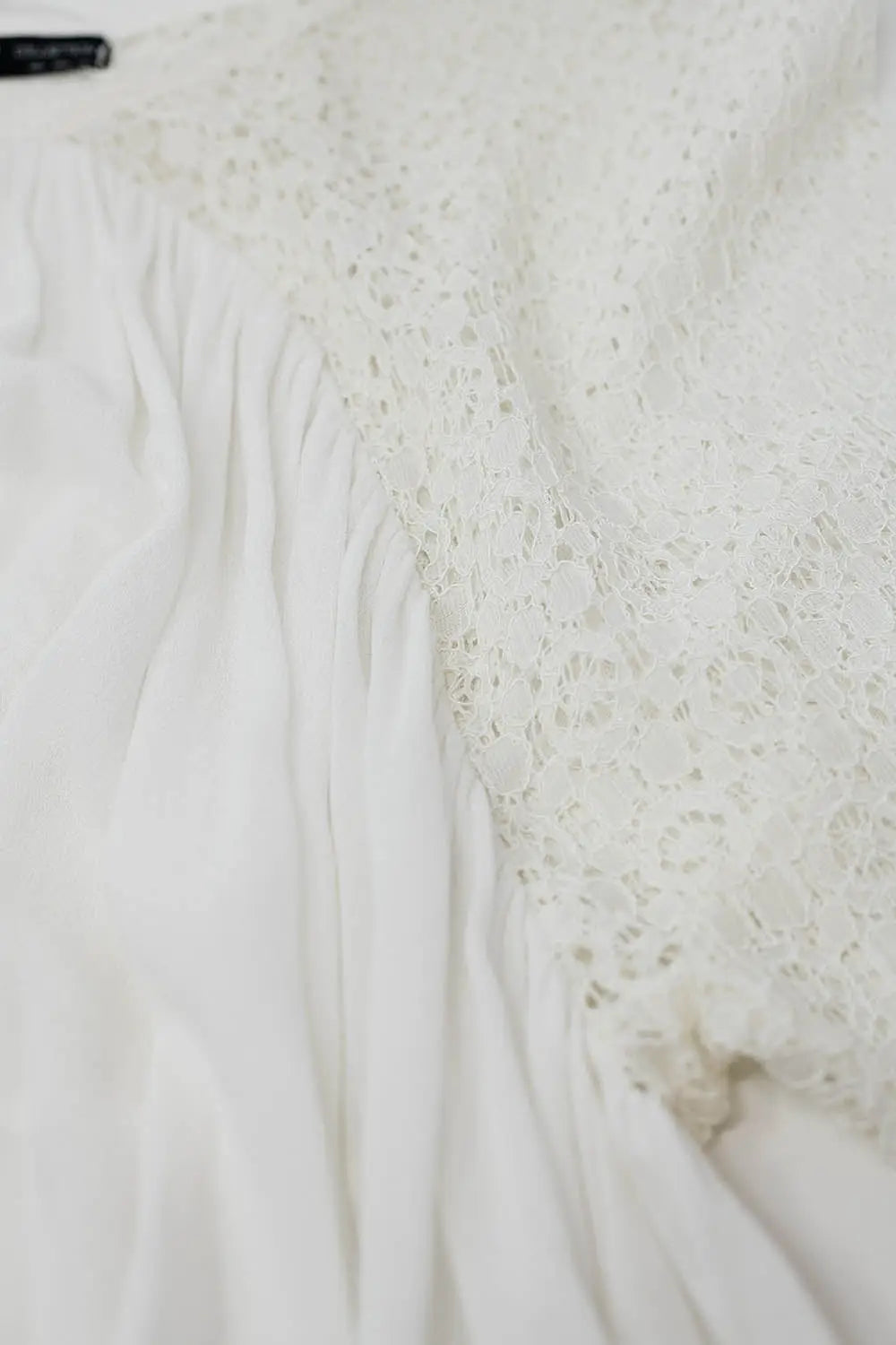 White V-neck Blouse - Shirts