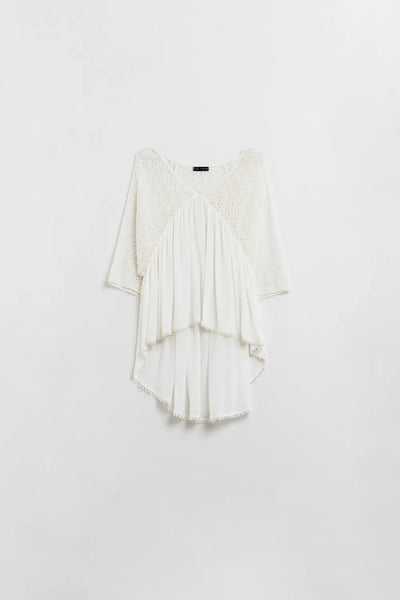 Q2 White V-neck Blouse