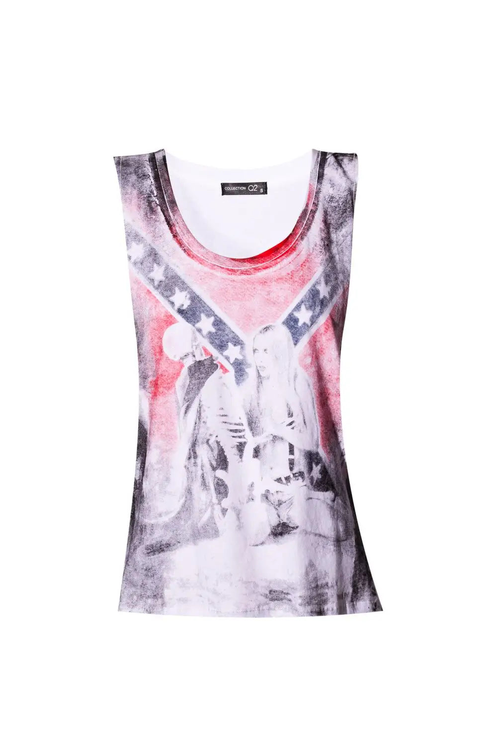 White vest with flag print - Shirts