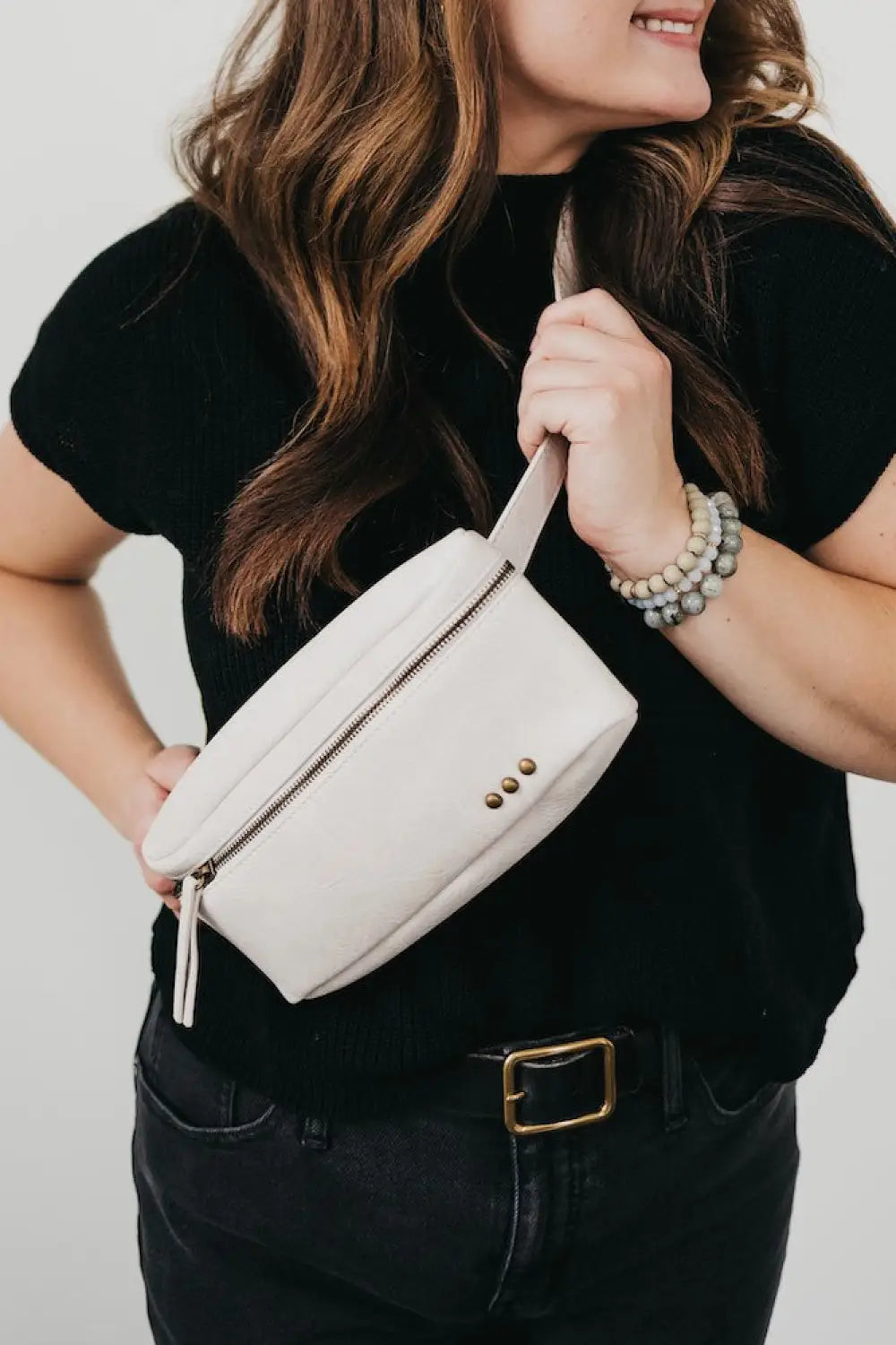 Whitley Waist Crossbody Bag - Cream - Bum Bag
