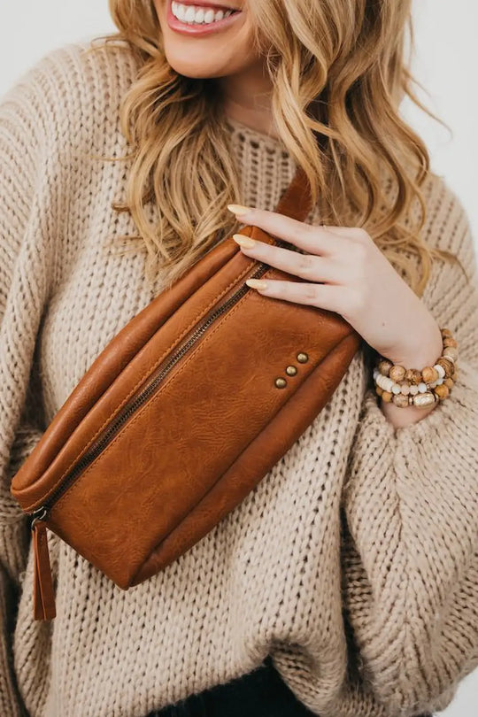 Whitley Waist Crossbody Bag - Brown - Bum Bag