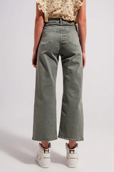 Wide leg jeans in gray - Jeans