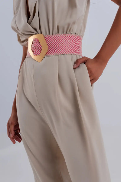 Wide leg jumpsuit in beige - Dresses