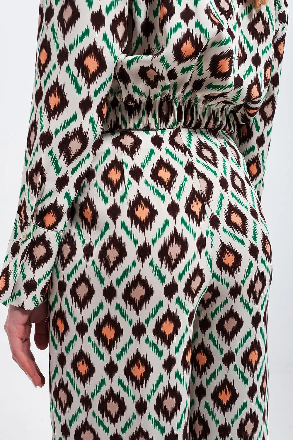 Wide leg pants in geo print - Pants