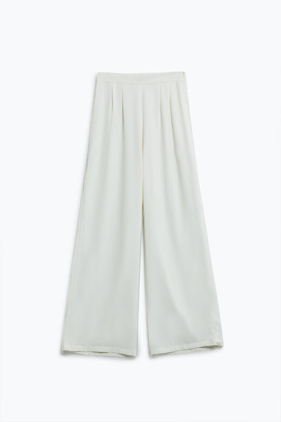 Q2 Wide Leg Pants In White