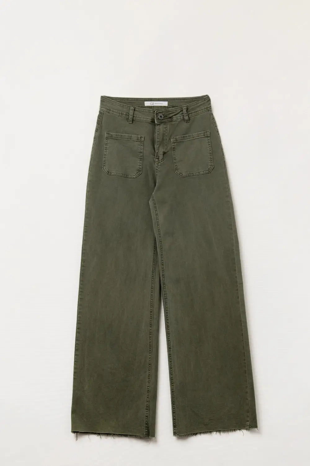 wide leg pants with front pockets in Khaki - Jeans