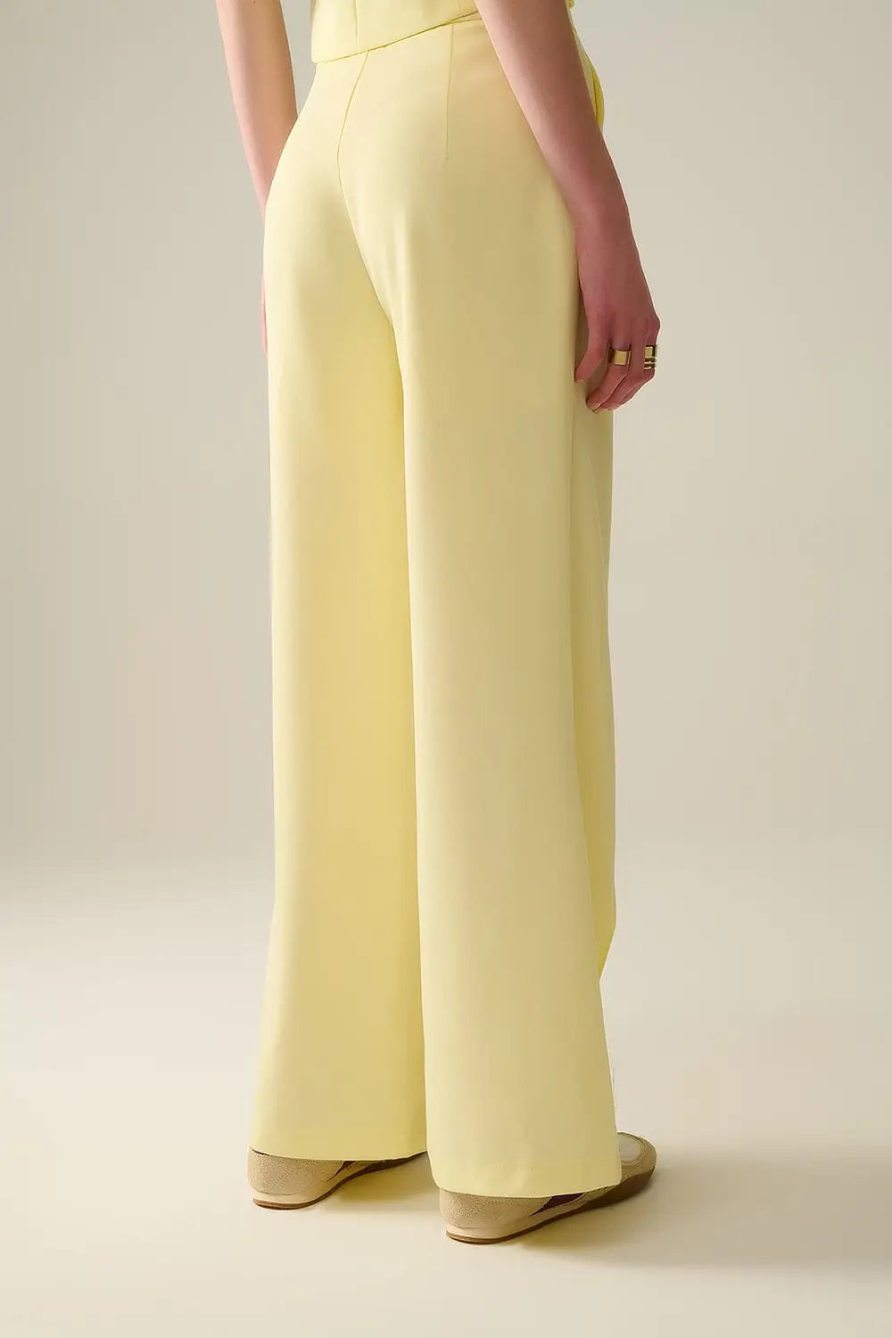 Wide Leg tailored pants In Yellow - Pants