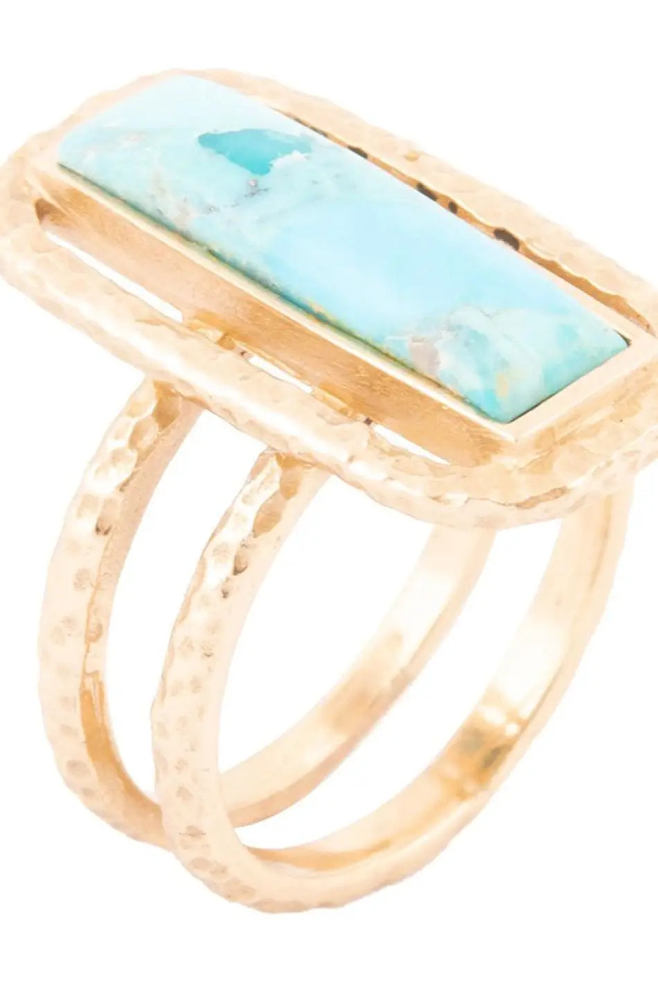 Willa Blue Turquoise Golden Statement Ring - Rings