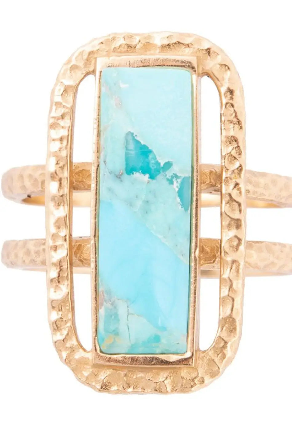 Willa Blue Turquoise Golden Statement Ring - Rings