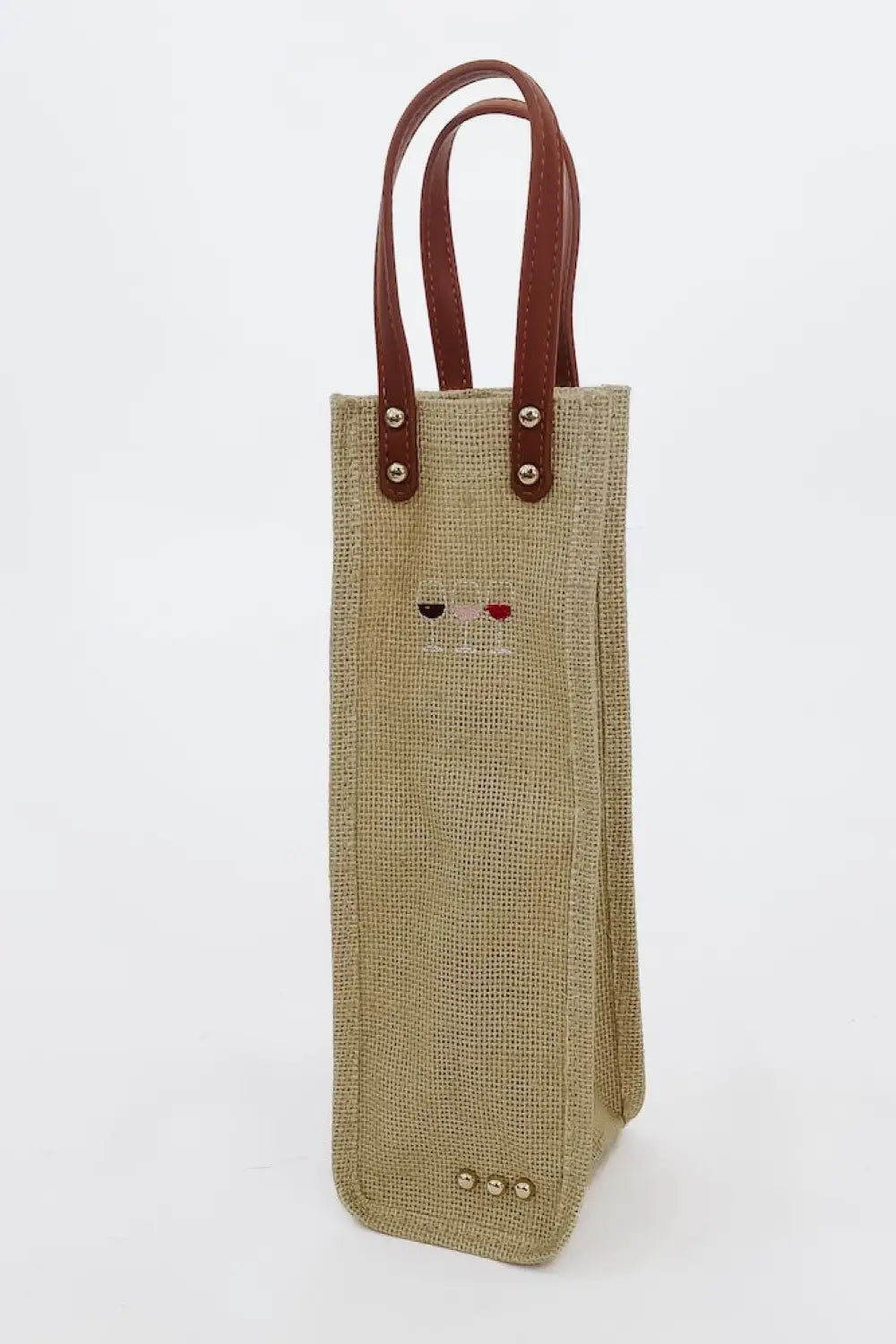 Gifted Canvas Reusable Wine Tote - Natural / Wine Glasses - Pouch