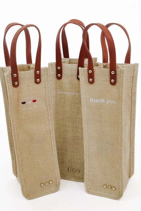 Gifted Canvas Reusable Wine Tote - Pouch