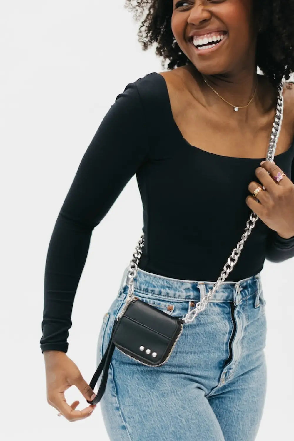 Winnie Wallet Chain Bag - Black Silver - Wallet