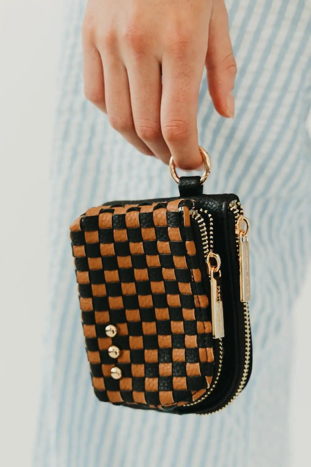 Woven Cameron Double Zip Clippable Card Wallet - Wallet