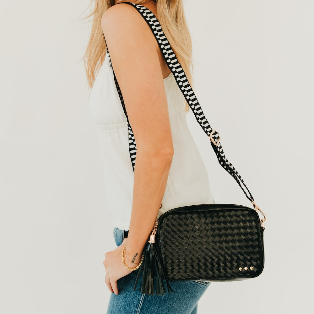 Woven Willow Camera Crossbody Bag - MELISSA JEAN