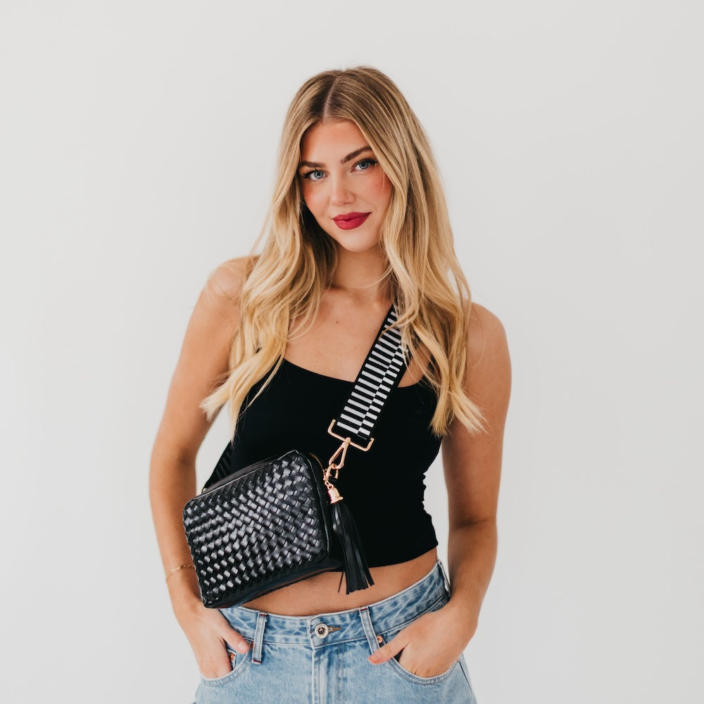 Woven Willow Camera Crossbody Bag - MELISSA JEAN