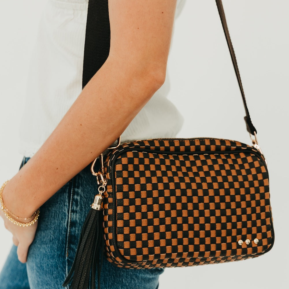 Woven Willow Camera Crossbody Bag - MELISSA JEAN