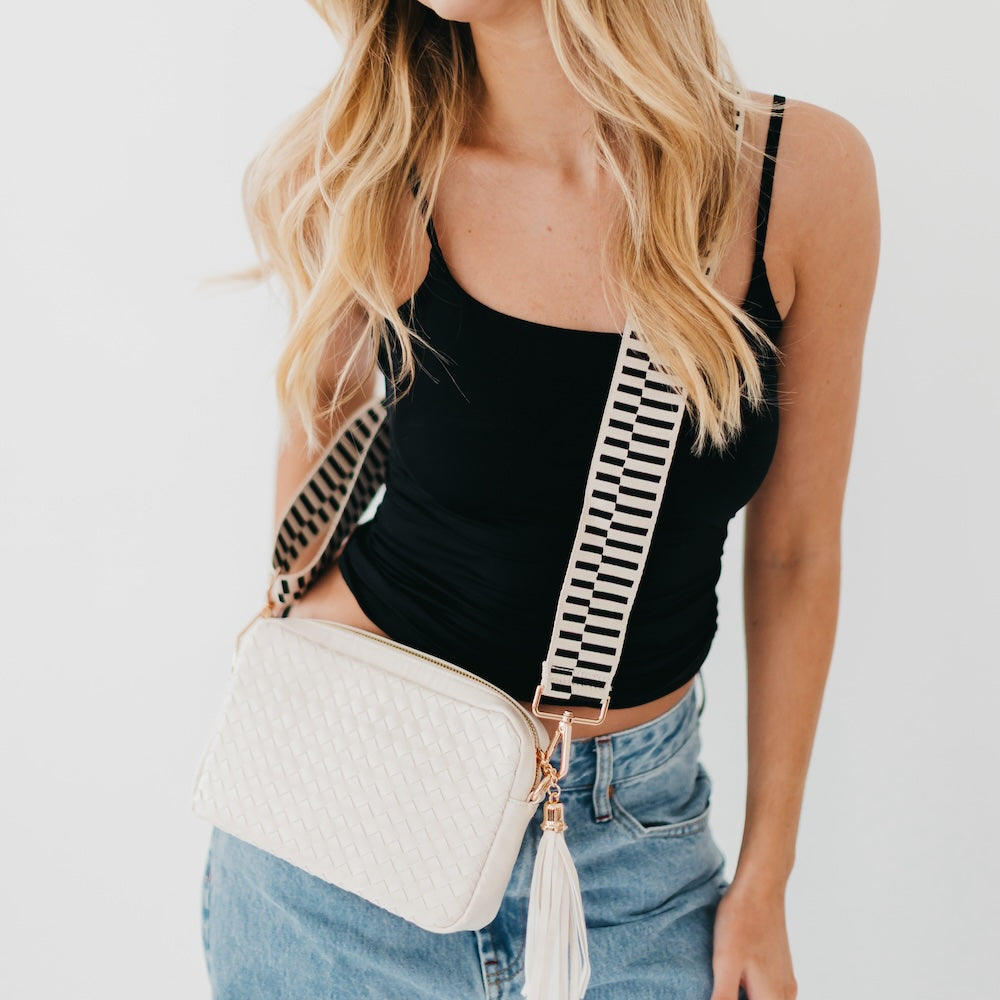 Woven Willow Camera Crossbody Bag