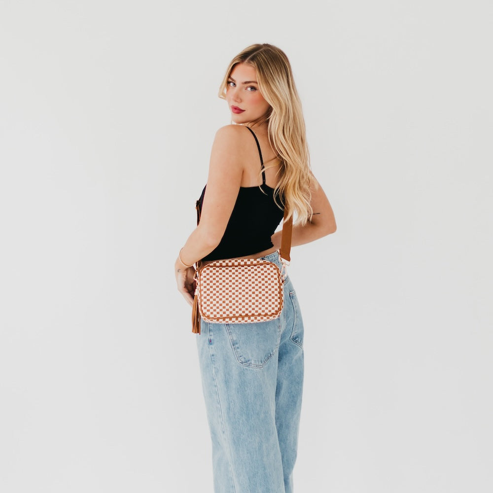 Woven Willow Camera Crossbody Bag - MELISSA JEAN