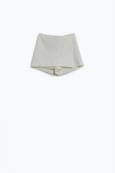 Wrap Mini Skort in White