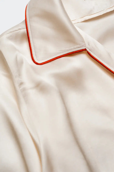Wrap satin shirt in cream - Shirts