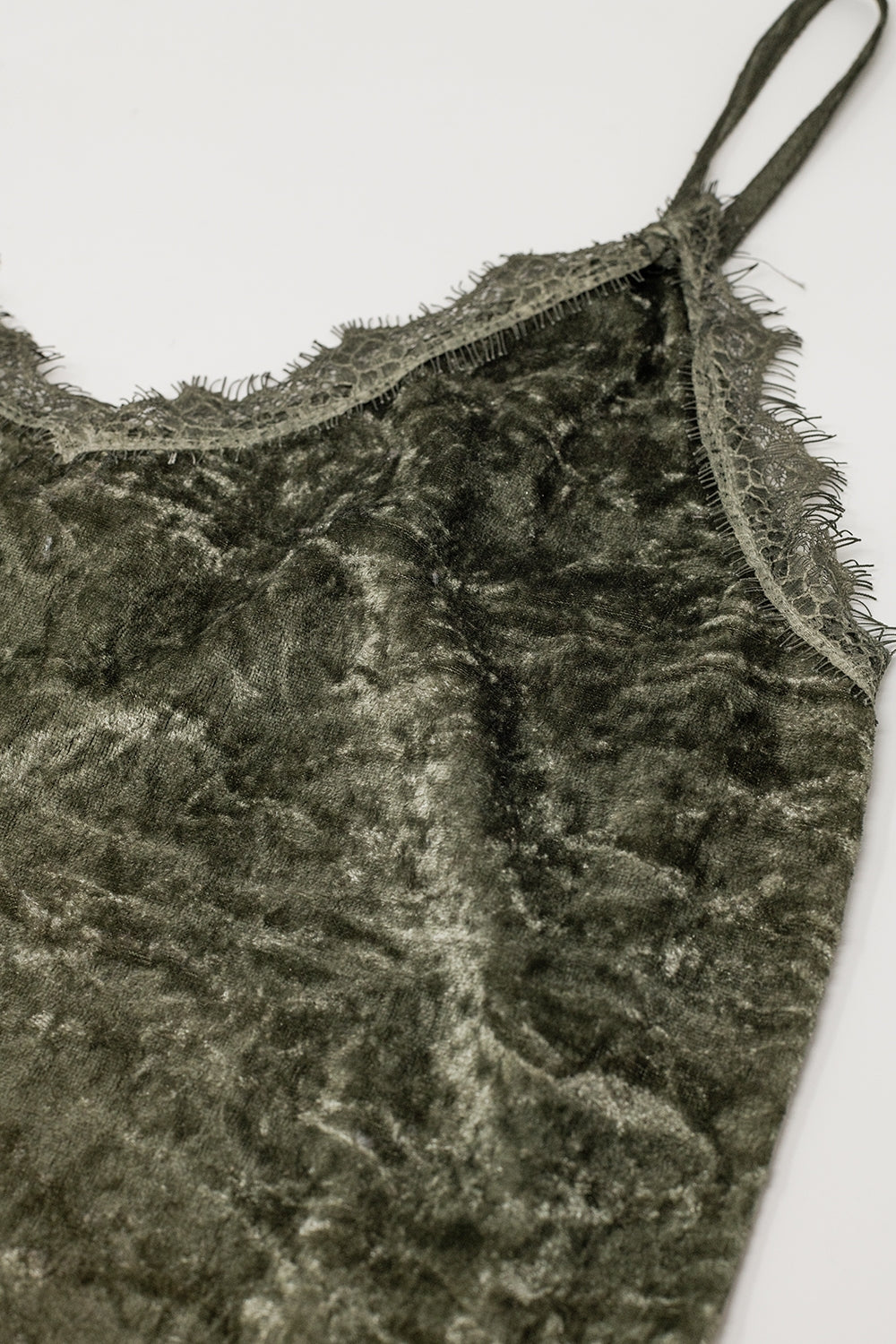 wrinkle velvet mini dress in khaki