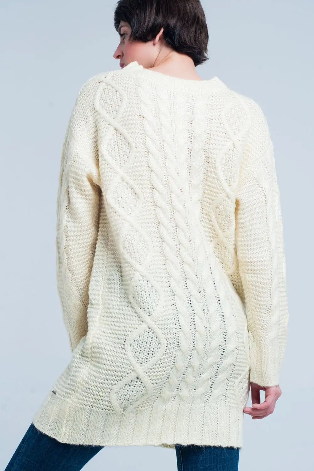 Yellow Cable Knitted Mini Dress - Dresses