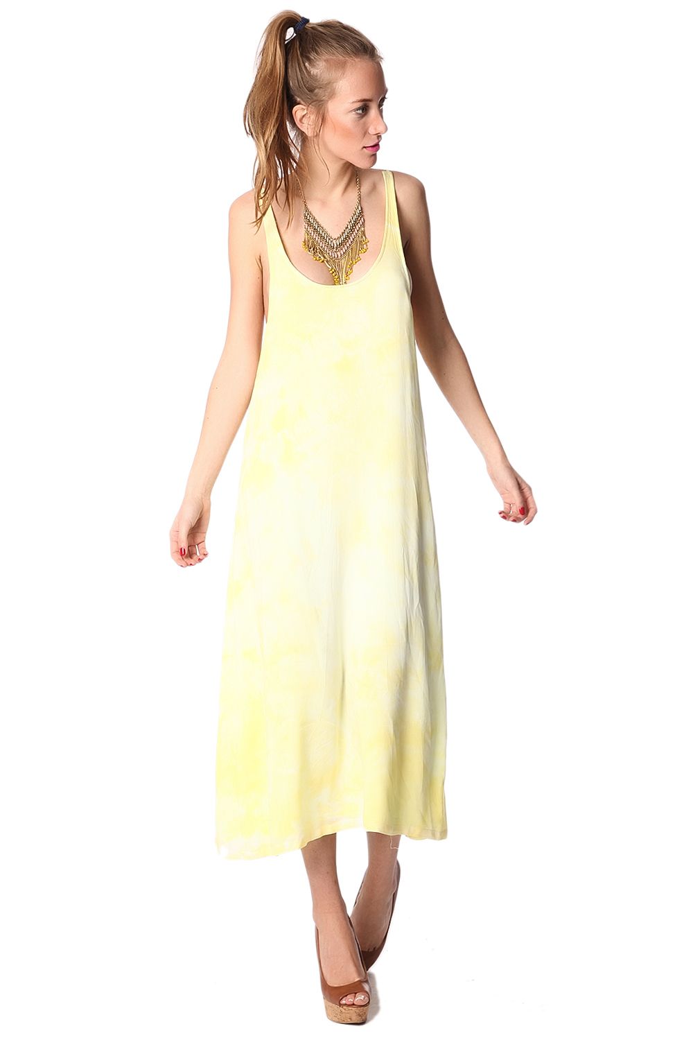 Q2 Yellow dress with low back and spaghetti strap