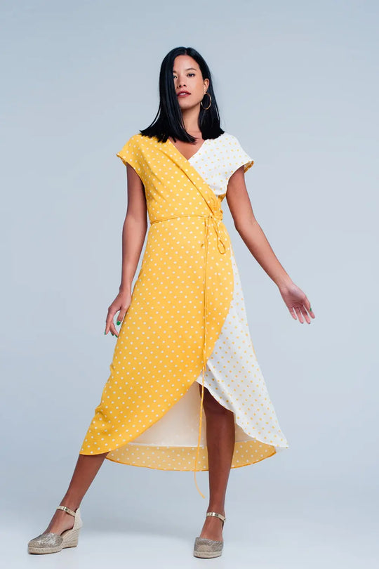 Yellow dress with polka dots - Dresses