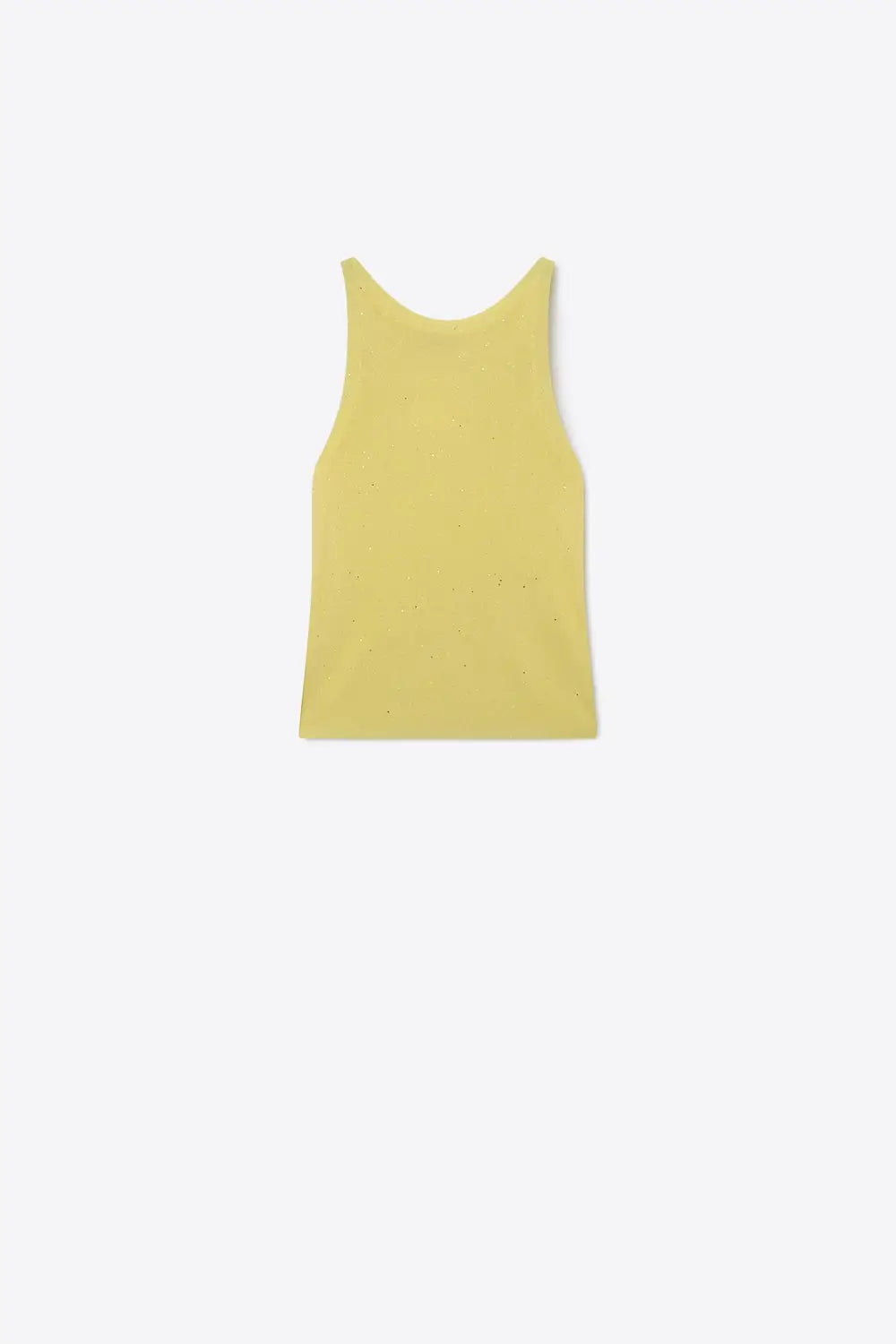 Q2 Yellow fine Knit Speckled Sleeveless Top