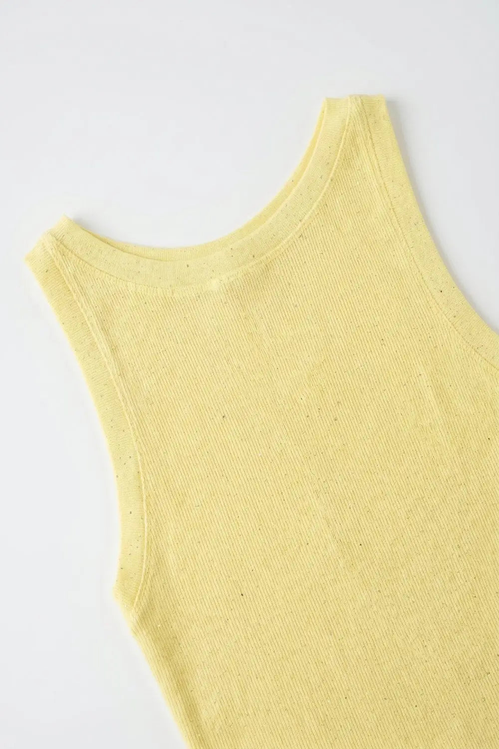 Yellow fine Knit Speckled Sleeveless Top - One Size / Yellow