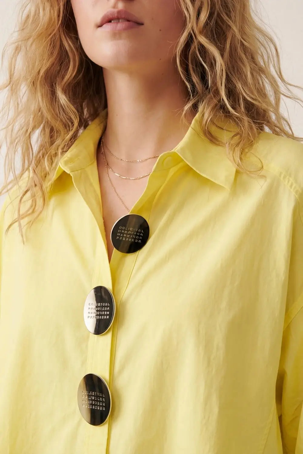 Yellow Oversized Button-Front Shirt - One Size / Yellow - Shirts