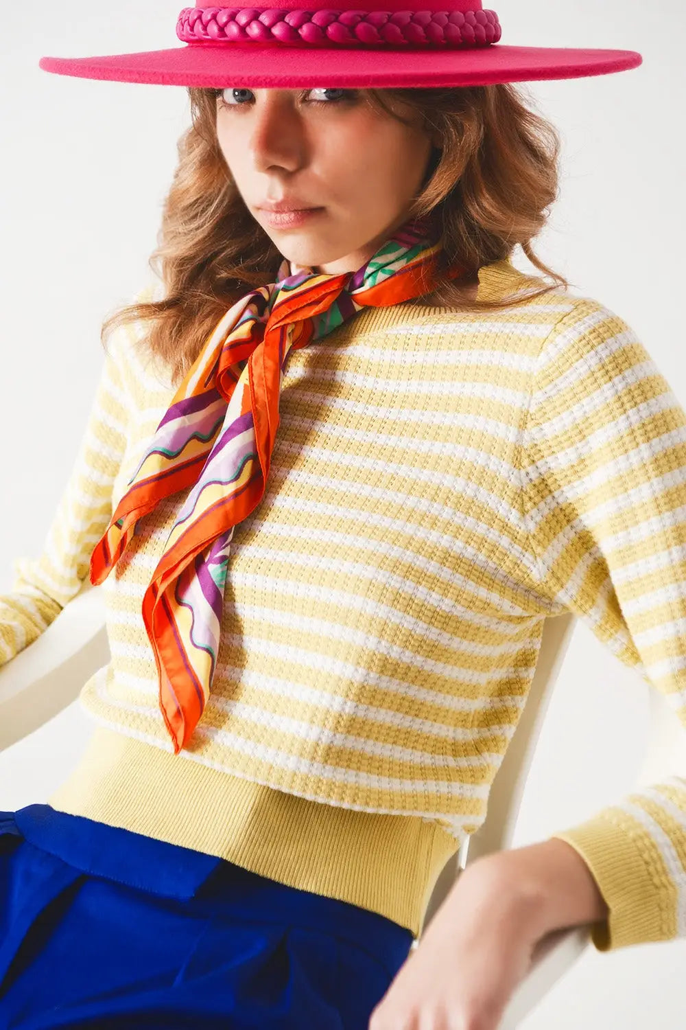 Q2 Yellow striped Sweater