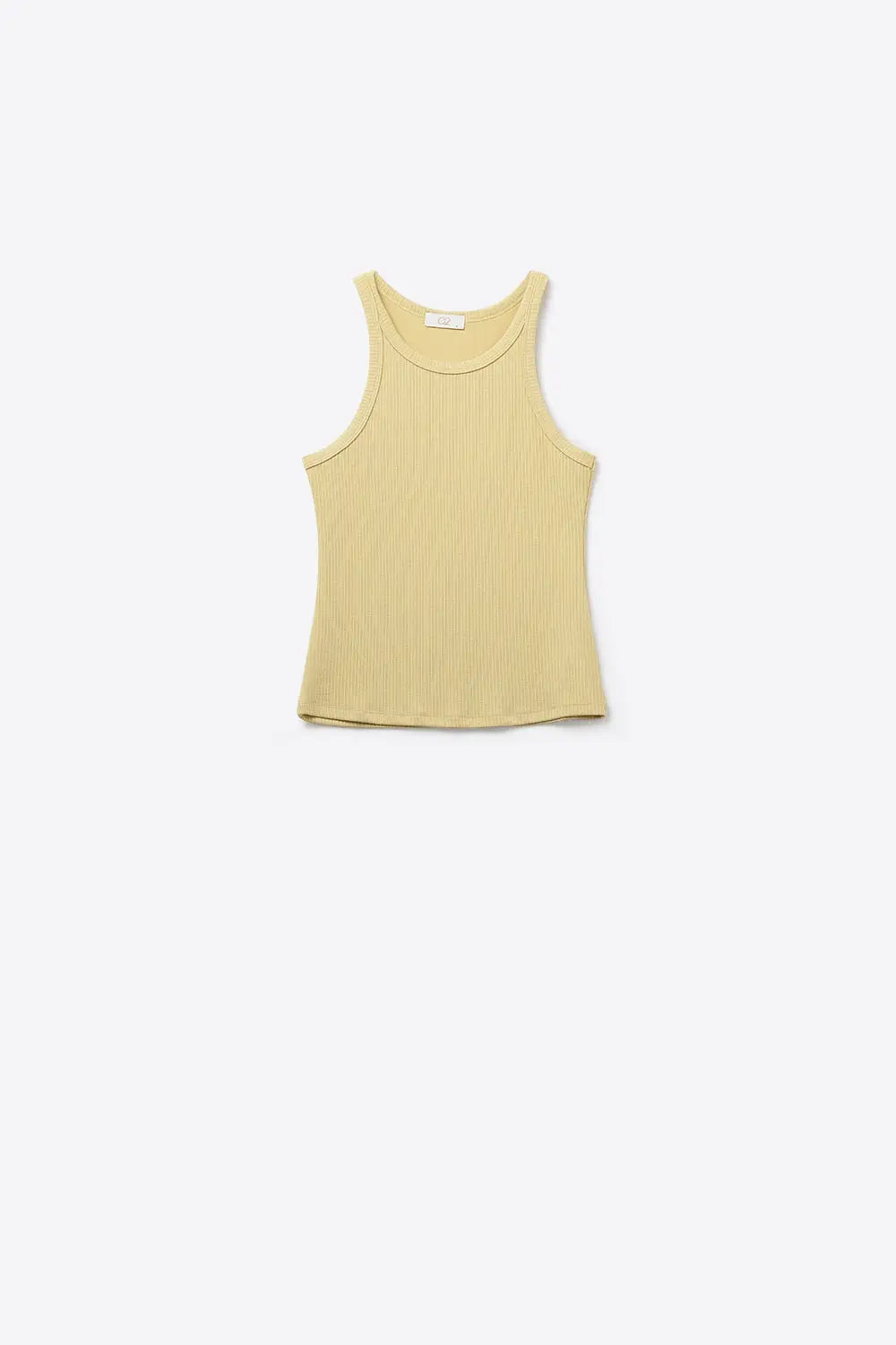 Yellow Tight-fitting swimmer-type T-shirt with round neckline and straps - Tops