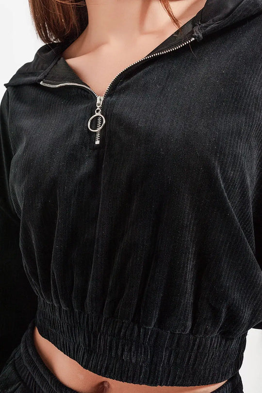 Zip through hoodie in black - Sweaters