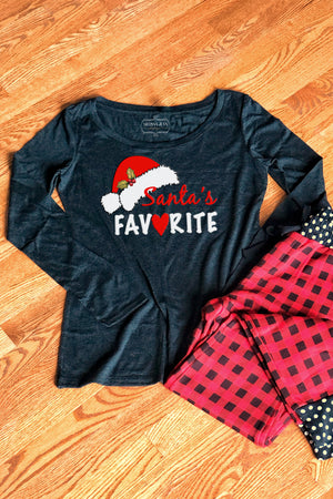 Santa's Favorite Long Sleeve Tee *Exclusive Design - Melissa Jean Boutique