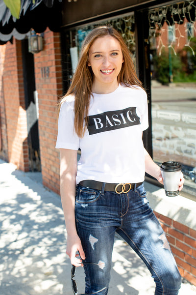 "Basic" White Tee - Melissa Jean Boutique