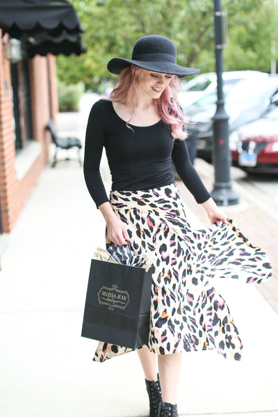 Amelia Animal Print Skirt - Melissa Jean Boutique