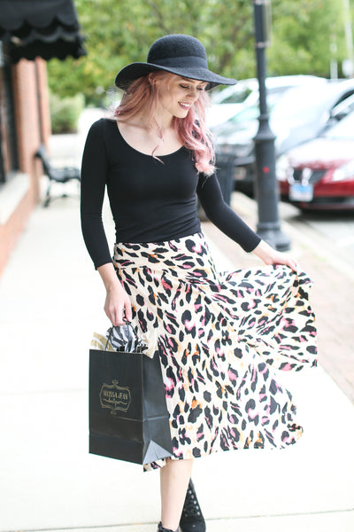 Amelia Animal Print Skirt - Melissa Jean Boutique