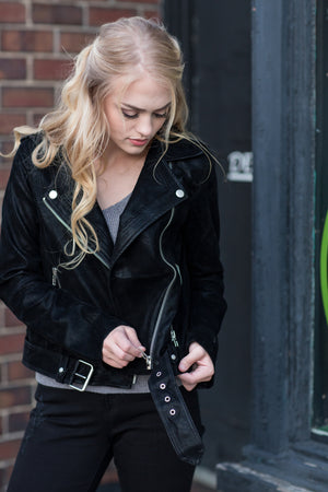 Have Mercy Black Moto Faux Leather Jacket - Melissa Jean Boutique