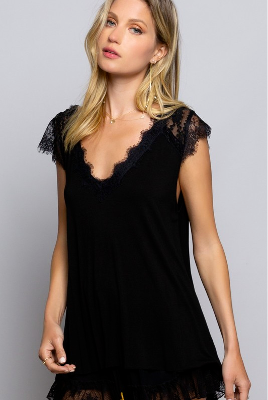 Manhattan Lace Black Bodysuit