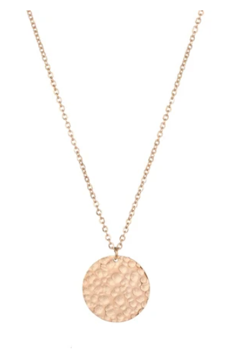 Hammered Silver Circle Necklace - Melissa Jean Boutique