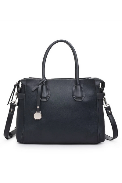 Claudia Luxury Vegan Black Satchel - Melissa Jean Boutique