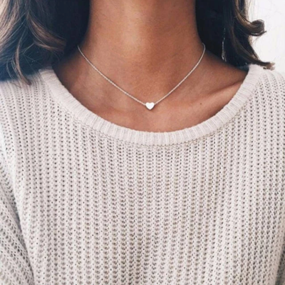 Dainty Heart Necklace Silver