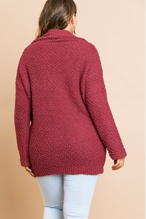 Marsala Cowl Neck Sweater *Plus Size
