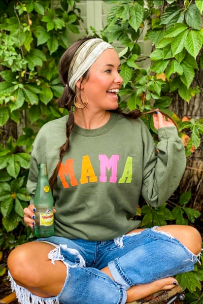 MAMA Green Crewneck Sweatshirt