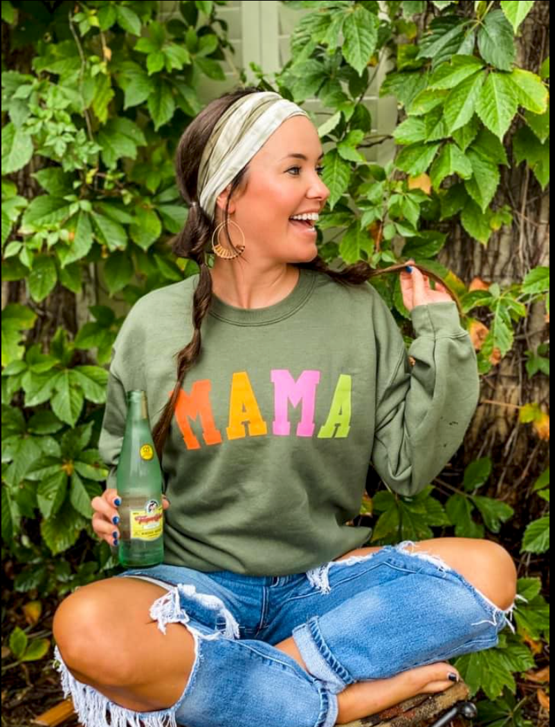 MAMA Green Crewneck Sweatshirt