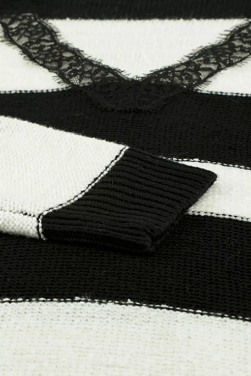 Ozzy Black and White Stripe Sweater Top