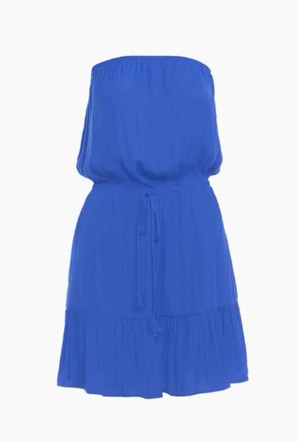 Capri Blue Strapless Mini Dress