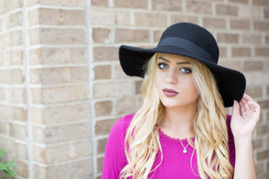 Black Wool Hat - Melissa Jean Boutique