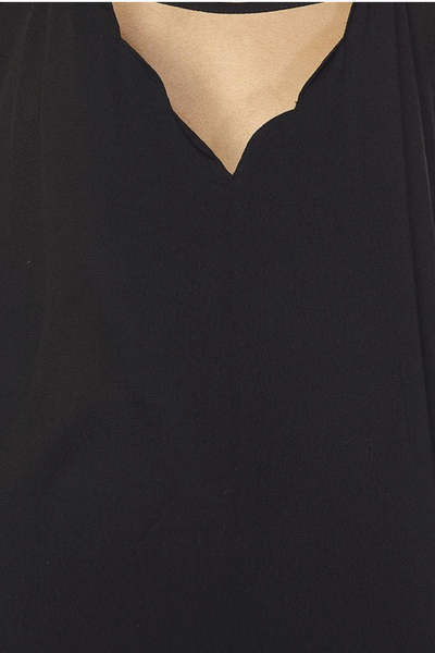 Black Scalloped Cami Slip Dress - Melissa Jean Boutique